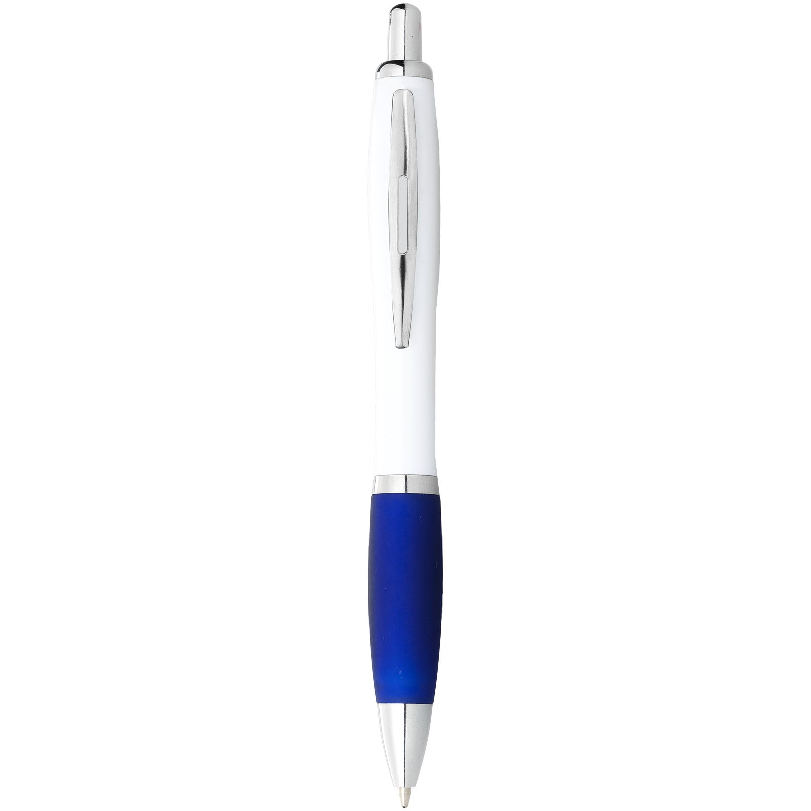 Nash ballpoint pen with white barrel and coloured grip (black ink)